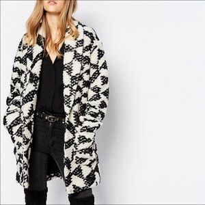 Scotch & Soda Maison Scotch Geo Wool Cocoon Coat S